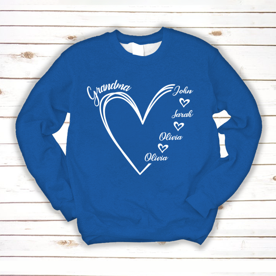 Custom Grandma shirt, Grandma Heart Shirt Sweatshirt
