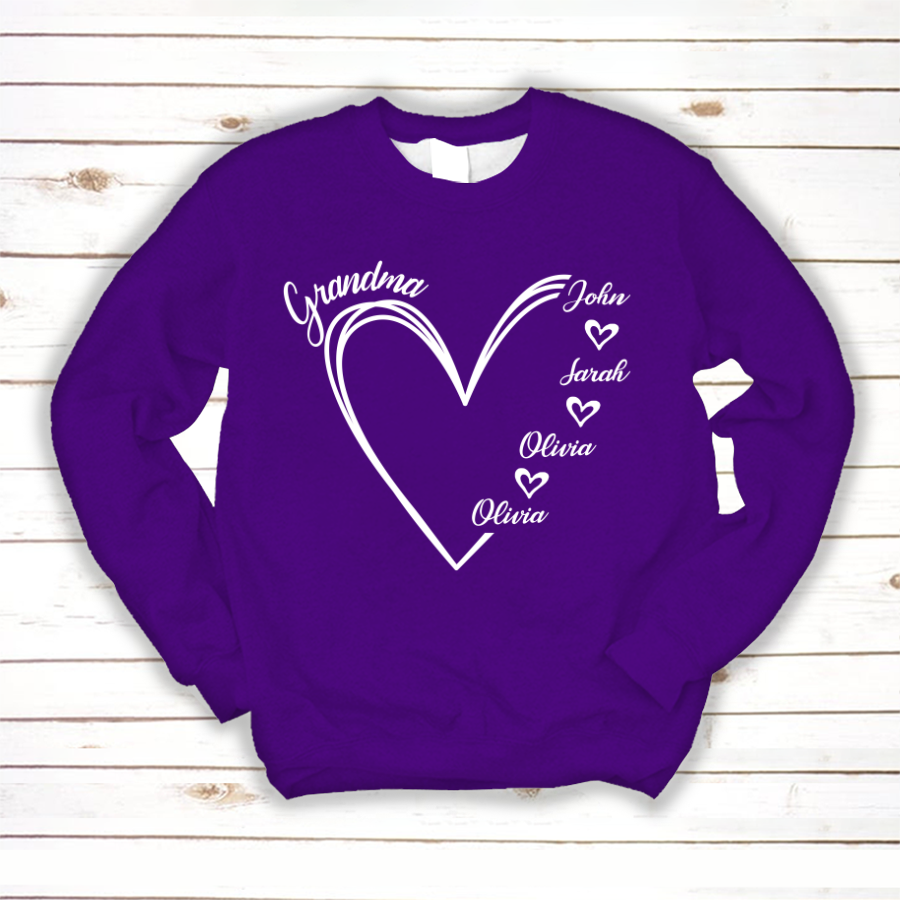 Custom Grandma shirt, Grandma Heart Shirt Sweatshirt