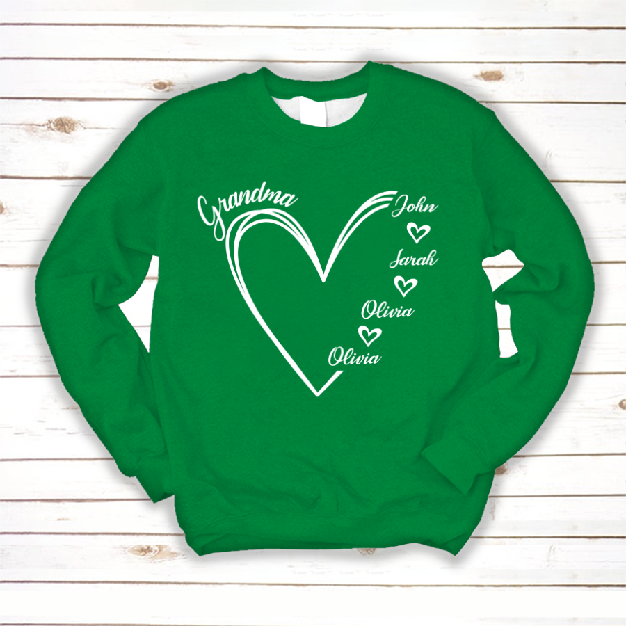 Custom Grandma shirt, Grandma Heart Shirt Sweatshirt