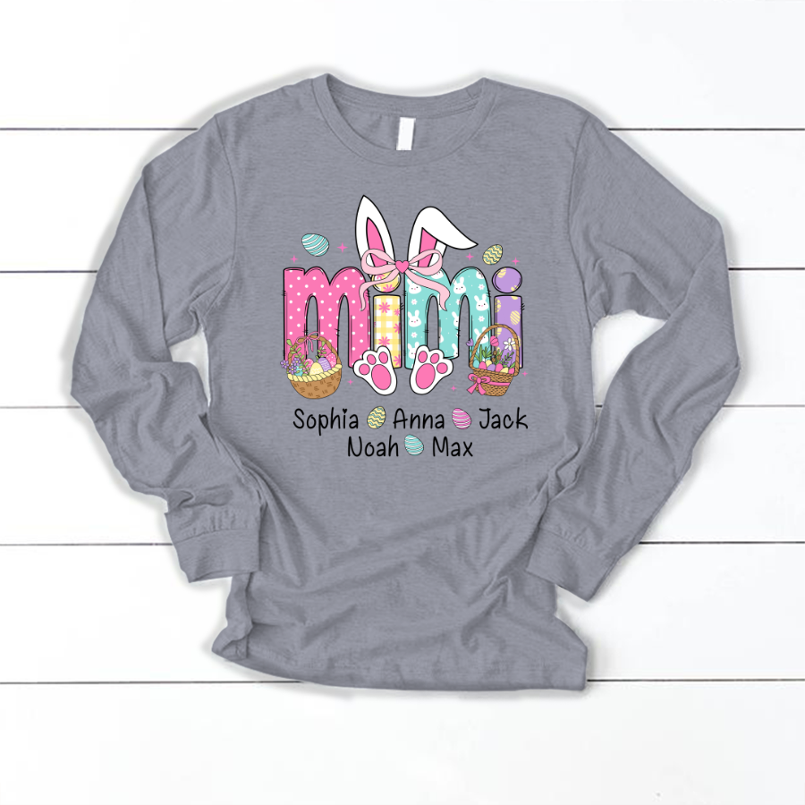 Easter Mimi Bunny Gift For Family, Custom Grandma And Grandkids Gifts Easter Day