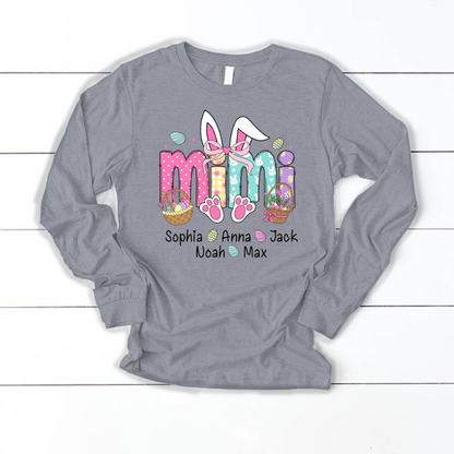 Easter Mimi Bunny Gift For Family, Custom Grandma And Grandkids Gifts Easter Day