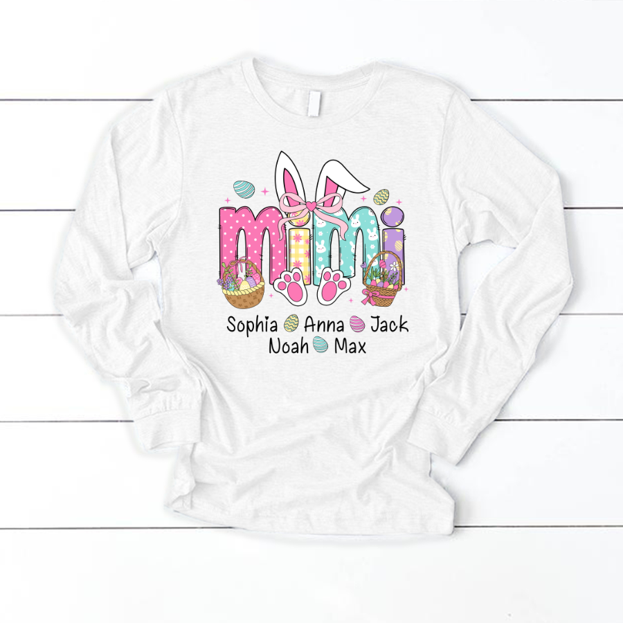 Easter Mimi Bunny Gift For Family, Custom Grandma And Grandkids