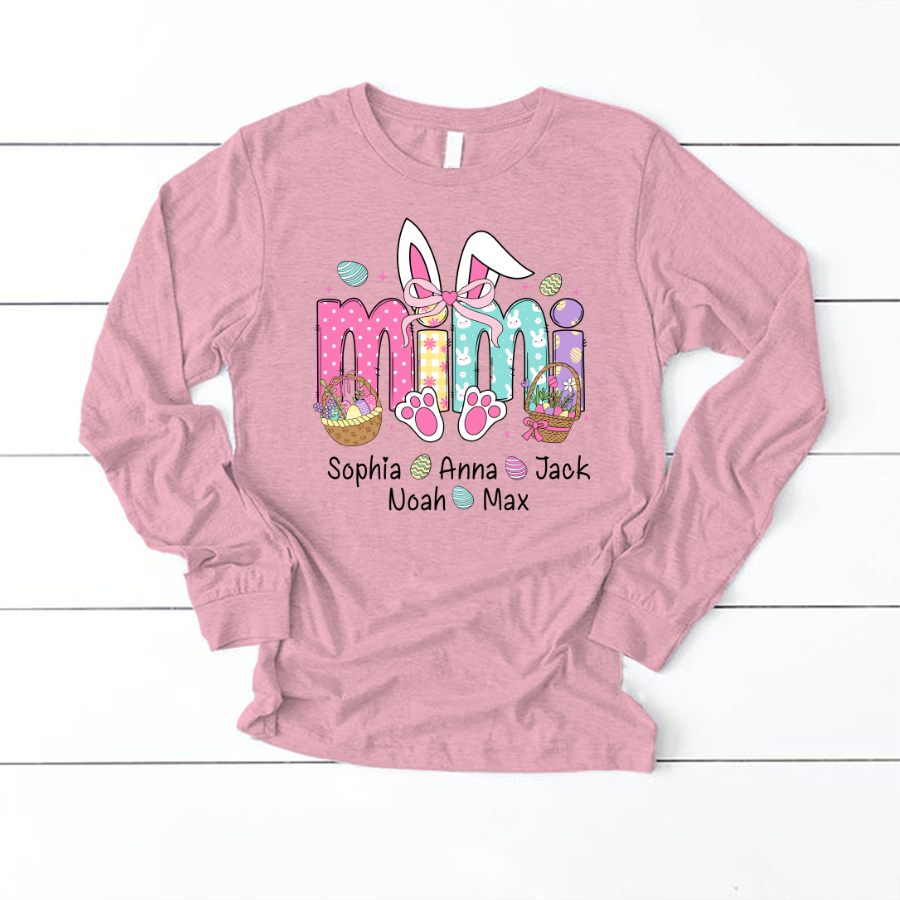Easter Mimi Bunny Gift For Family, Custom Grandma And Grandkids