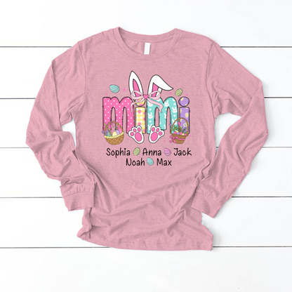 Easter Mimi Bunny Gift For Family, Custom Grandma And Grandkids