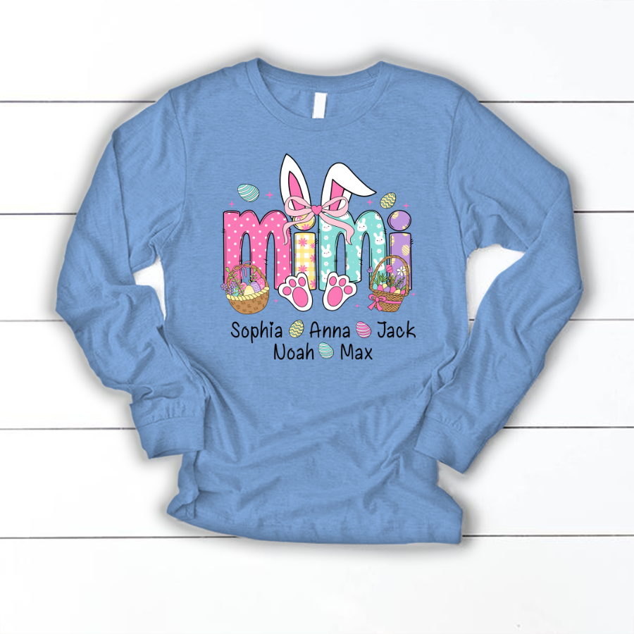 Easter Mimi Bunny Gift For Family, Custom Grandma And Grandkids Gifts Easter Day