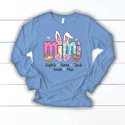 Easter Mimi Bunny Gift For Family, Custom Grandma And Grandkids Gifts Easter Day