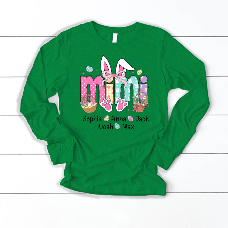 Easter Mimi Bunny Gift For Family, Custom Grandma And Grandkids