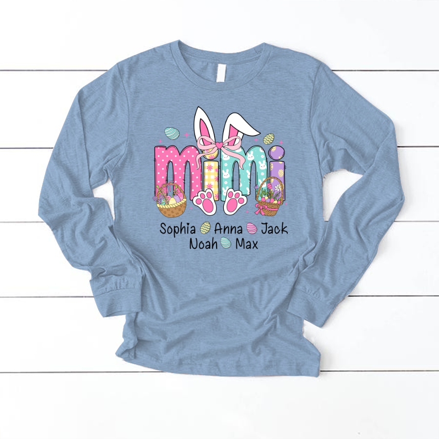 Easter Mimi Bunny Gift For Family, Custom Grandma And Grandkids