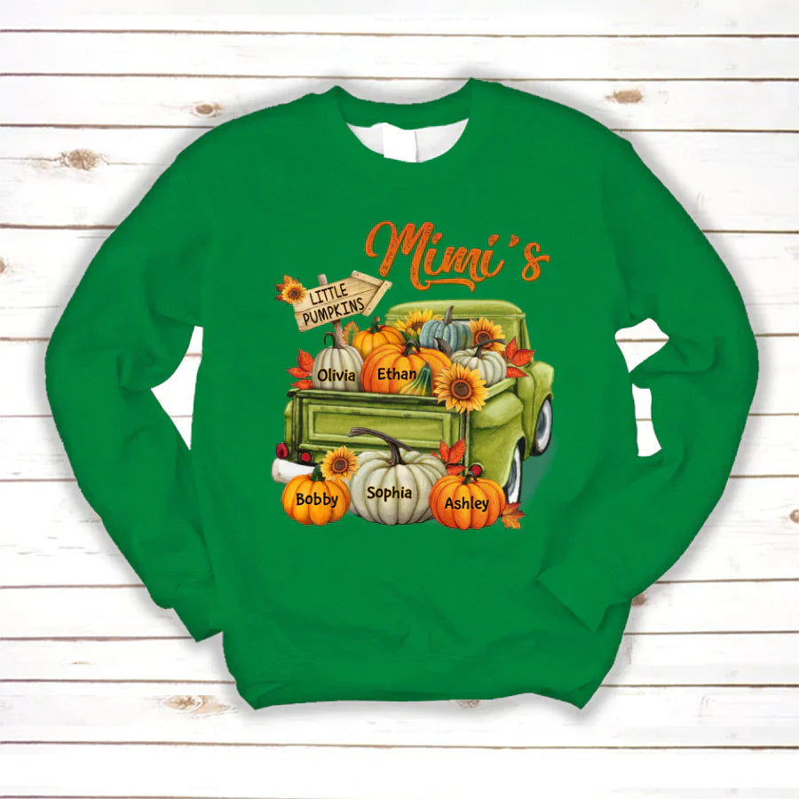 Fall Season Green Truck Mimi Personalized Sweatshirt