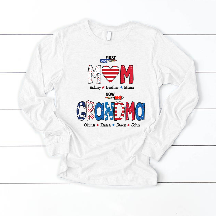 First Mom Now Grandma and grandkids Longsleeve