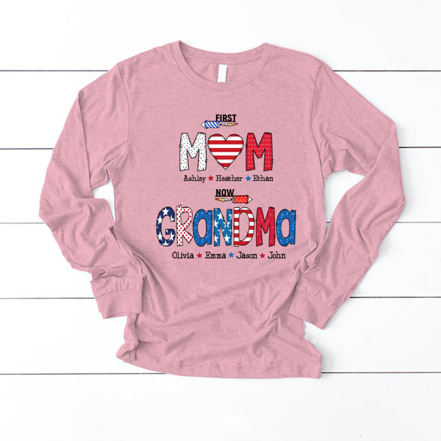 First Mom Now Grandma and grandkids Longsleeve