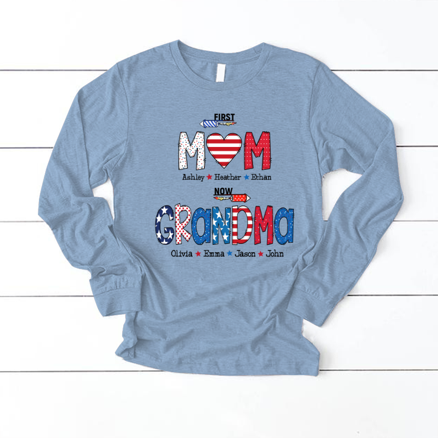 First Mom Now Grandma and grandkids Longsleeve