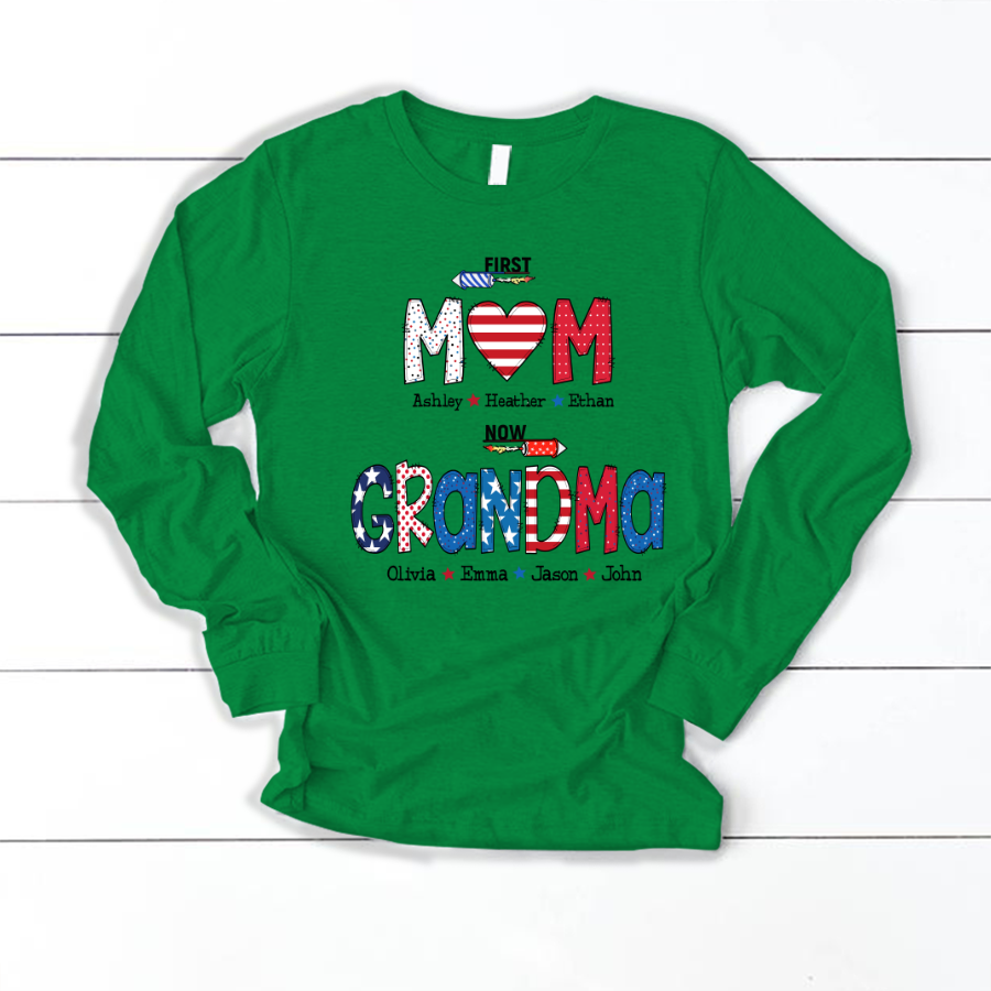 First Mom Now Grandma and grandkids Longsleeve