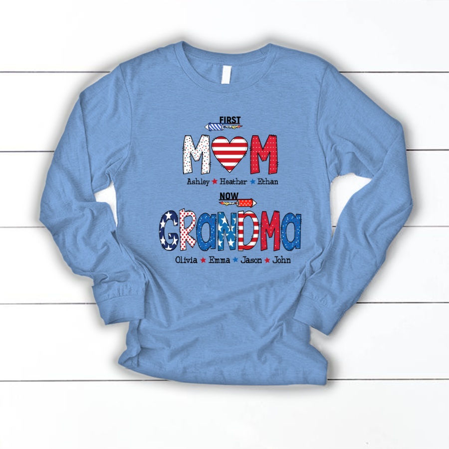 First Mom Now Grandma and grandkids Longsleeve