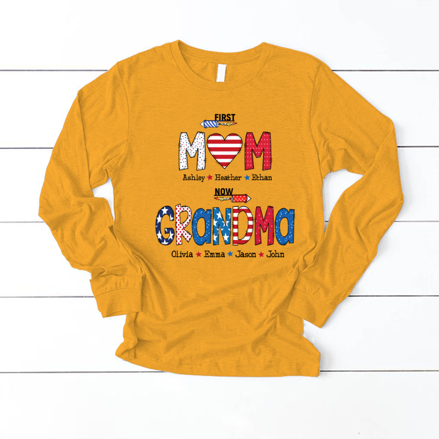 First Mom Now Grandma and grandkids Longsleeve