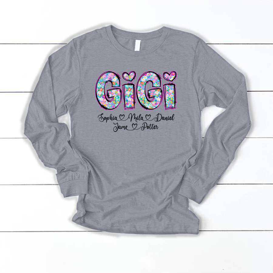 Gigi Coquette Floral Gigi And Grandkids Mothers Day Shirt