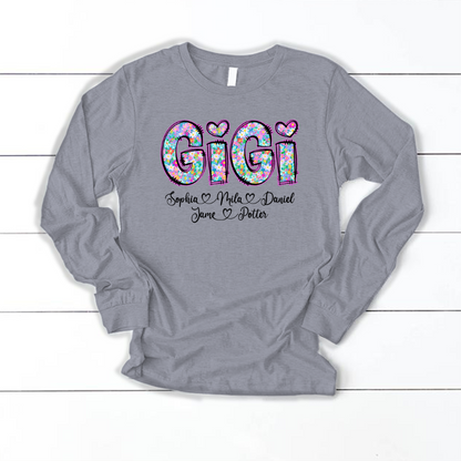 Gigi Coquette Floral Gigi And Grandkids Mothers Day Shirt