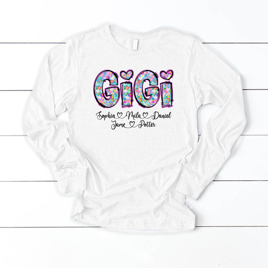Gigi Coquette Floral Gigi And Grandkids Mothers Day Shirt