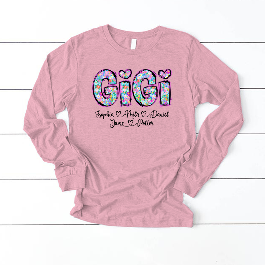 Gigi Coquette Floral Gigi And Grandkids Mothers Day Shirt