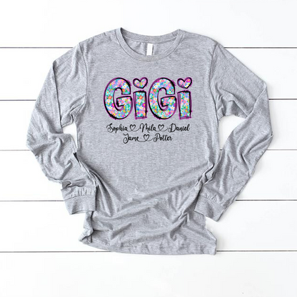 Gigi Coquette Floral Gigi And Grandkids Mothers Day Shirt