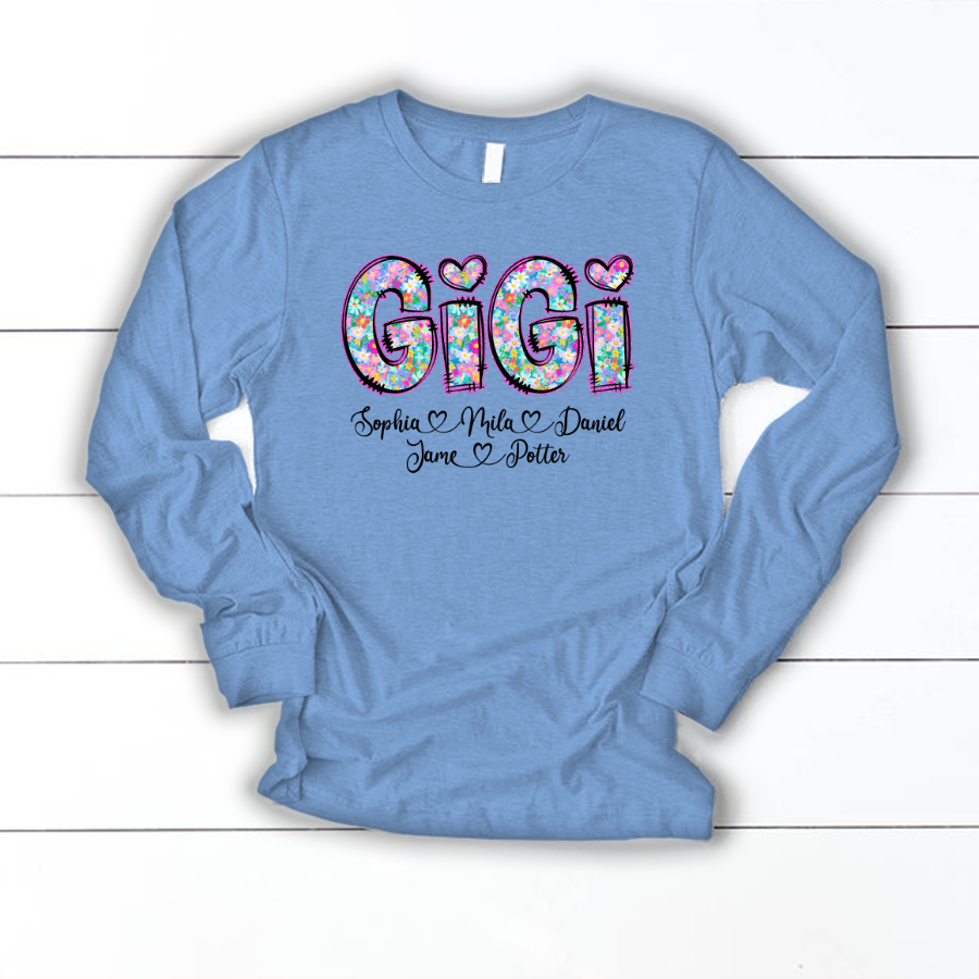 Gigi Coquette Floral Gigi And Grandkids Mothers Day Shirt