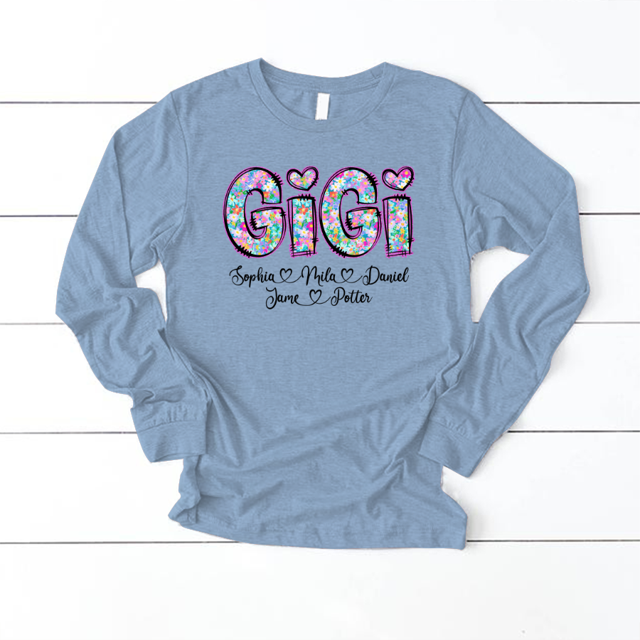 Gigi Coquette Floral Gigi And Grandkids Mothers Day Shirt