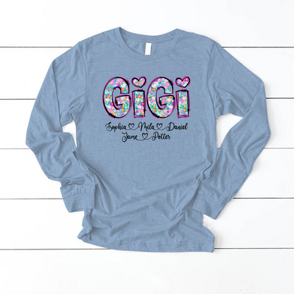 Gigi Coquette Floral Gigi And Grandkids Mothers Day Shirt