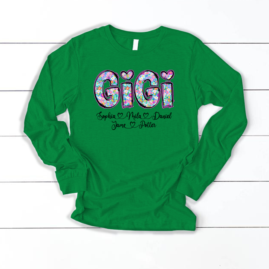 Gigi Coquette Floral Gigi And Grandkids Mothers Day Shirt