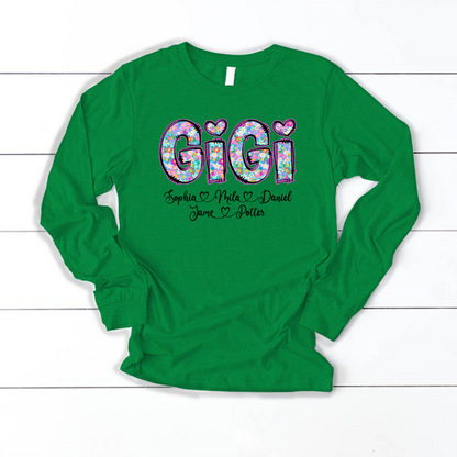 Gigi Coquette Floral Gigi And Grandkids Mothers Day Shirt