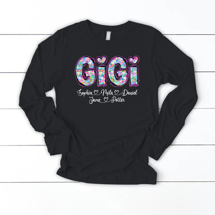 Gigi Coquette Floral Gigi And Grandkids Mothers Day Shirt
