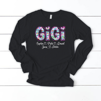 Gigi Coquette Floral Gigi And Grandkids Mothers Day Shirt
