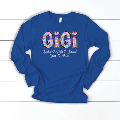 Gigi Coquette Floral Gigi And Grandkids Mothers Day Shirt