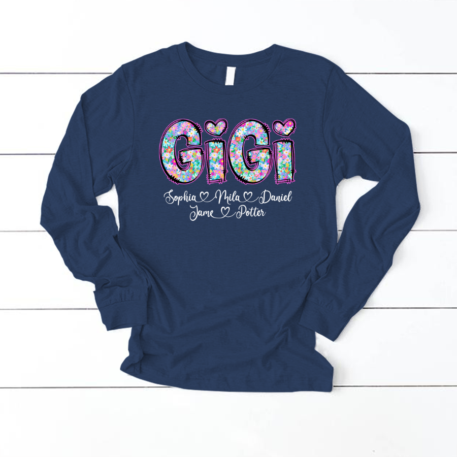 Gigi Coquette Floral Gigi And Grandkids Mothers Day Shirt