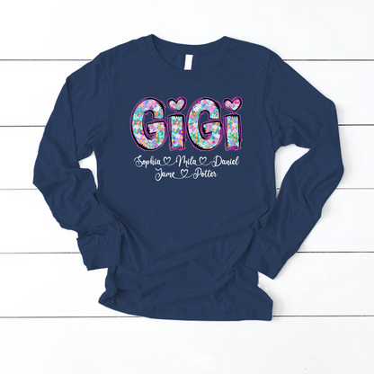Gigi Coquette Floral Gigi And Grandkids Mothers Day Shirt