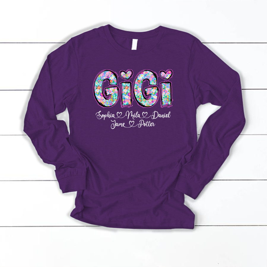 Gigi Coquette Floral Gigi And Grandkids Mothers Day Shirt
