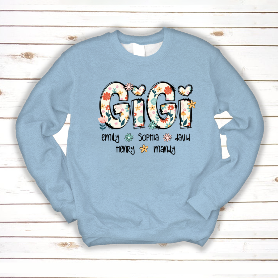 Gigi Mimi Grandma Boho Floral Custom Grandma And Grandkids