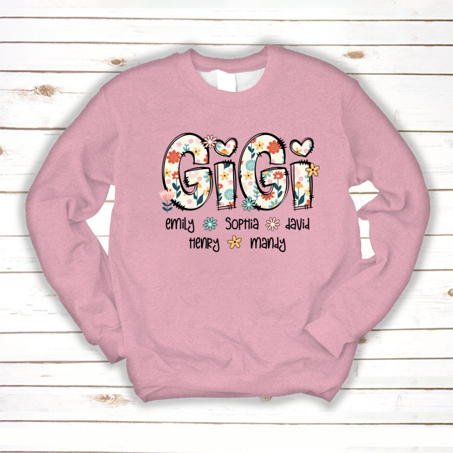 Gigi Mimi Grandma Boho Floral Custom Grandma And Grandkids