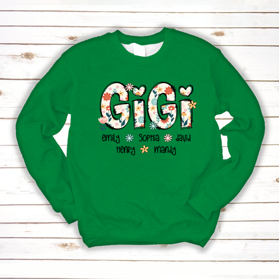 Gigi Mimi Grandma Boho Floral Custom Grandma And Grandkids