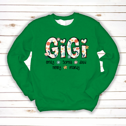 Gigi Mimi Grandma Boho Floral Custom Grandma And Grandkids