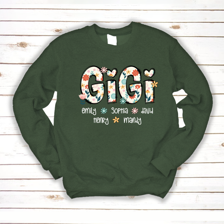 Gigi Mimi Grandma Boho Floral Custom Grandma And Grandkids