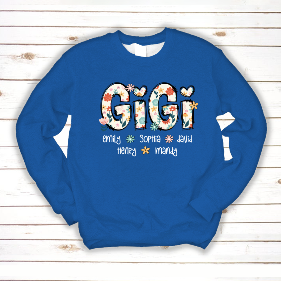 Gigi Mimi Grandma Boho Floral Custom Grandma And Grandkids