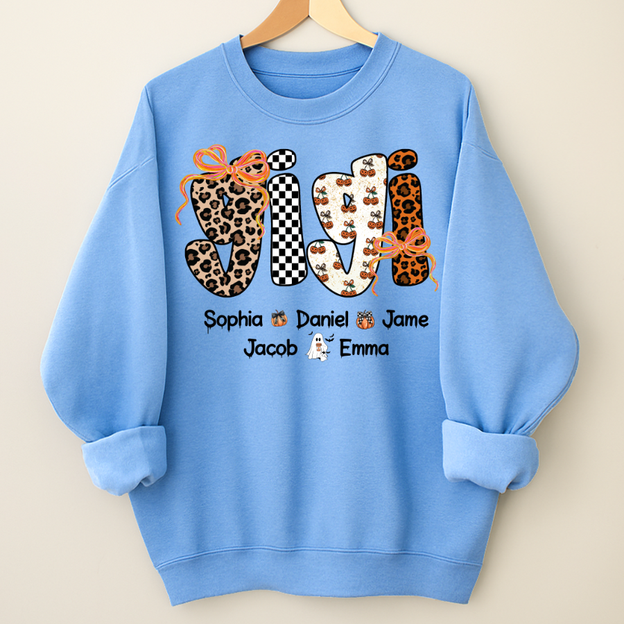 Gigi Pumpkin Spooky Custom Gigi And Grandkids Shirt