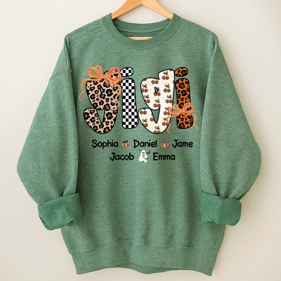 Gigi Pumpkin Spooky Custom Gigi And Grandkids Shirt