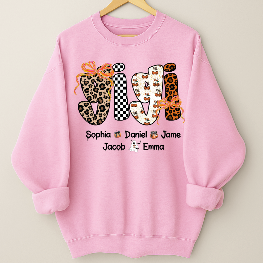Gigi Pumpkin Spooky Custom Gigi And Grandkids Shirt