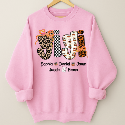 Gigi Pumpkin Spooky Custom Gigi And Grandkids Shirt