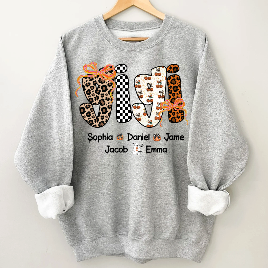 Gigi Pumpkin Spooky Custom Gigi And Grandkids Shirt