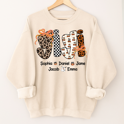 Gigi Pumpkin Spooky Custom Gigi And Grandkids Shirt