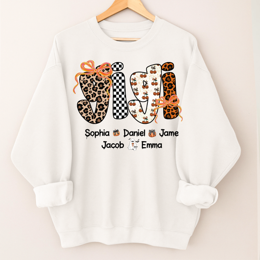 Gigi Pumpkin Spooky Custom Gigi And Grandkids Shirt