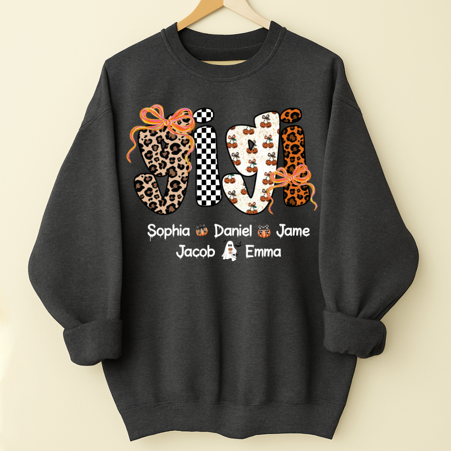 Gigi Pumpkin Spooky Custom Gigi And Grandkids Shirt