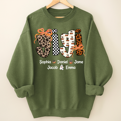 Gigi Pumpkin Spooky Custom Gigi And Grandkids Shirt